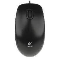 Картинка Мышь Logitech B100  L=1.8м,оптическая,USB,разрешение 800dpi,2кнопки+колесо, черная с сайта smikon.ru