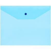 Картинка Папка-конверт на кнопке А5 120мкм пластик прозрачный, синий с сайта smikon.ru