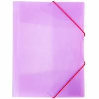 Картинка Папка А4 на резинках, корешок 35мм, пластик 0.4мм полупрозрачный фиолетовый, фактура диагональ, Hatber с сайта smikon.ru