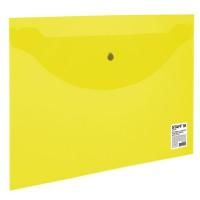 Картинка Папка-конверт на кнопке А4 120мкм пластик прозрачный, желтый, STAFF с сайта smikon.ru