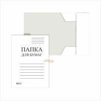 Картинка Папка для бумаг с завязками, картон мелованный, 280г/м2, белый, цельновырубная с сайта smikon.ru