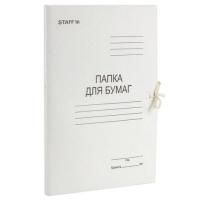 Картинка Папка для бумаг с завязками, картон немелованный, 310г/м2, белый, цельновырубная с сайта smikon.ru