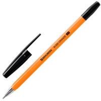 Картинка Ручка шариковая черная 0.7мм, корпус оранжевый, риф. держатель, мет. наконечник, ст. 140мм, BRAUBERG "M-500 ORANGE" с сайта smikon.ru