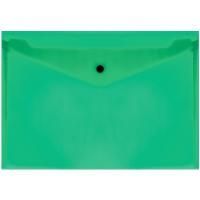 Картинка Папка-конверт на кнопке А4 150мкм пластик прозрачный, зеленый, Стамм с сайта smikon.ru