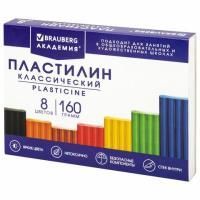 Картинка Пластилин 08цв. 160г, со стеком, картон, BRAUBERG "АКАДЕМИЯ КЛАССИЧЕСКАЯ" с сайта smikon.ru