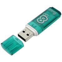 Картинка Флеш-память 8GB Smart Buy Glossy USB 2.0, Flash Drive, с колпачком, корпус пластик зеленый с сайта smikon.ru
