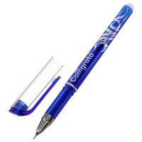 Картинка Ручка пиши-стирай гелевая синяя 0.5мм, стираемые чернила, корпус синий с ластиком, риф. держатель, мет. наконечник с сайта smikon.ru