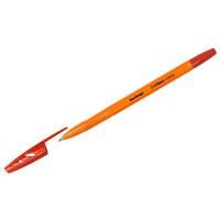 Картинка Ручка шариковая красная 0.7мм, масл. основа, корпус оранжевый, риф. держатель, ст.140мм, Berlingo "Tribase Orange" с сайта smikon.ru