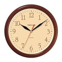Картинка Часы настенные TROYKA круглые d-24.5см белый циферблат, коричневая рамка, плавный ход с сайта smikon.ru