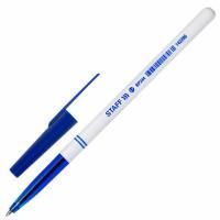 Картинка Ручка шариковая синяя 0.7мм, корпус белый, тонированный держатель, ст. 140мм, STAFF "Basic BP-244" с сайта smikon.ru