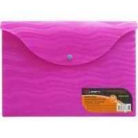 Картинка Папка-конверт на кнопке А4 400мкм пластик непрозрачный, розовый с тиснением ВОЛНА с сайта smikon.ru