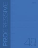 Тетрадь А5, 48л. клетка, офсет, скоба, обложка пластик, синий, Hatber "PROGRESSIVE"