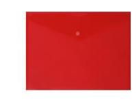 Картинка Папка-конверт на кнопке А4 180мкм пластик прозрачный, красный, Calligrata с сайта smikon.ru