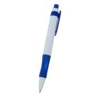 Картинка Ручка автомат. синяя 0.5мм корпус пластик белый с рез. грип, пластик клип и кнопка, Calligrata с сайта smikon.ru