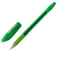 Картинка Ручка шариковая зеленая 0.7мм, масляная, игольчатый узел, корпус тонированный зеленый, рез. грип, мет. наконечник, ст. 137мм, Easy Office 5022 с сайта smikon.ru