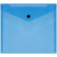Картинка Папка-конверт на кнопке А5+ 150мкм пластик прозрачный, синий с сайта smikon.ru