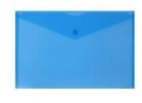 Картинка Папка-конверт на кнопке А4 180мкм пластик прозрачный, синий, Calligrata с сайта smikon.ru