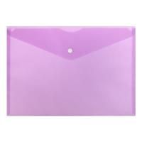 Картинка Папка-конверт на кнопке А4 180мкм пластик прозрачный, фиолетовый, Calligrata с сайта smikon.ru