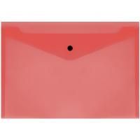 Картинка Папка-конверт на кнопке А4 150мкм пластик прозрачный, красный, Стамм с сайта smikon.ru