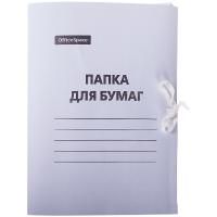 Картинка Папка для бумаг с завязками, картон мелованный, 300г/м2, белый, цельновырубная с сайта smikon.ru