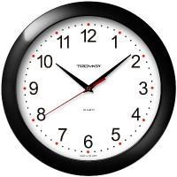 Картинка Часы настенные TROYKA круглые d-29.0см, белый циферблат, черная рамка, плавный ход с сайта smikon.ru