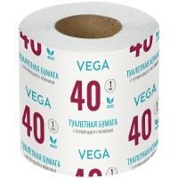 Картинка Бумага туалетная  40м, 1-но слойная, с втулкой, перфорация, белая, Vega с сайта smikon.ru