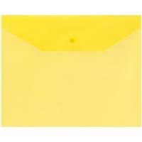 Картинка Папка-конверт на кнопке А5 120мкм пластик прозрачный, желтый с сайта smikon.ru
