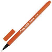 Картинка Ручка капиллярная (линер), оранжевая, трехгранная, металлический наконечник, линия письма 0.4мм, BRAUBERG "Aero" с сайта smikon.ru