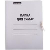 Картинка Папка для бумаг с завязками, картон немелованный, 280г/м2, белый, цельновырубная с сайта smikon.ru