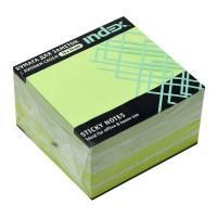 Блок самоклеящийся КУБ 76х76 450 листов 3 цв. пастель зеленый, Index