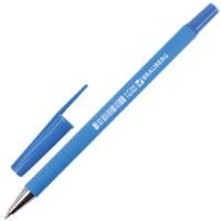 Картинка Ручка шариковая синяя, 0,7мм, масл. основа, корпус прорезиненый, soft touch, голубой, мет. наконечник, ст. 140мм, BRAUBERG "Capital blue" с сайта smikon.ru