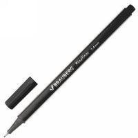 Картинка Ручка капиллярная (линер), черная, трехгранная, металлический наконечник, линия письма 0.4мм, BRAUBERG "Aero" с сайта smikon.ru