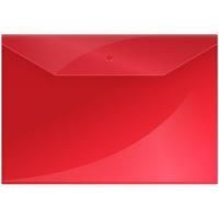 Картинка Папка-конверт на кнопке А4 150мкм пластик прозрачный, красный с сайта smikon.ru