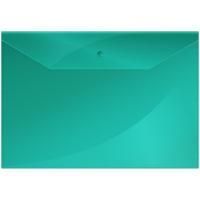 Картинка Папка-конверт на кнопке А4 150мкм пластик прозрачный, зеленый с сайта smikon.ru