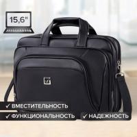 Картинка Сумка деловая Brauberg "Favorite" на молнии, с отделением  ноутбука 15-16", экокожа, черная 41х32х12 см с сайта smikon.ru