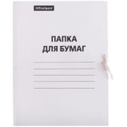 Картинка Папка для бумаг с завязками, картон мелованный, 380г/м2, белый, цельновырубная с сайта smikon.ru
