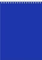 Блокнот А4, 60л, клетка, блок офсет, на гребне, обложка картон мелованный синий