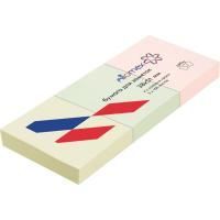 Блок самоклеящийся 38х51 100 листов пастель ассорти 3цв.(желтый, зеленый, розовый), Attomex