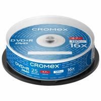 Картинка Диск DVD+R (плюс) CROMEX 4.7Gb 16x 25шт/уп. Cake Box (упаковка на шпиле) с сайта smikon.ru