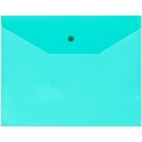 Картинка Папка-конверт на кнопке А5 120мкм пластик прозрачный, зеленый с сайта smikon.ru