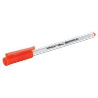 Картинка Ручка шариковая одноразовая оранжевая 1.0мм, масл. основа, игольч. узел, корпус трехгранный серый, PENSAN "Triball" с сайта smikon.ru