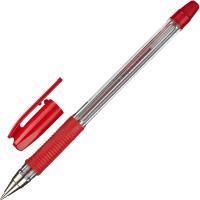 Картинка Ручка шариковая PILOT BPS-GP-F красная 0.7мм, масляная, корпус прозрачный, рез. грип, мет. наконечник ст. 144мм с сайта smikon.ru