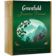 Картинка Чай Greenfield "Jasmine Dream", зеленый с жасмином, 100 фольг. пакетиков по 2г с сайта smikon.ru