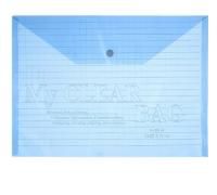 Картинка Папка-конверт на кнопке А4 140мкм пластик тонированный, клетка, синий, Calligrata с сайта smikon.ru