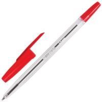 Картинка Ручка шариковая красная 1.0мм, корпус прозрачный, ст. 150мм, BRAUBERG "Line" с сайта smikon.ru