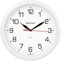 Картинка Часы настенные ход плавный, Troyka 21210213, круглые, 24*24*3, белая рамка с сайта smikon.ru